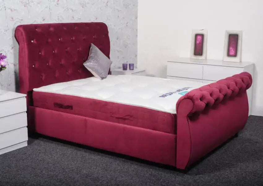 Swan Sleigh Bed Set + Free Hybrid 3000 Series Mattress Limited Edition