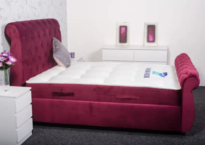 Swan Sleigh Bed Set + Free Hybrid 3000 Series Mattress Limited Edition