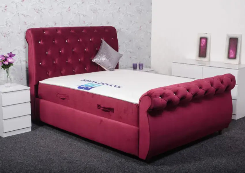 Swan Sleigh Bed Set + Free Hybrid 3000 Series Mattress Limited Edition