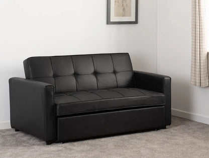Astoria Sofa Bed Black Faux Leather