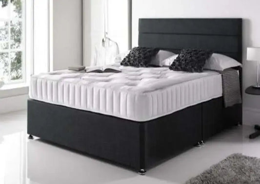 Black Venice Divan Bed Choice of Headboard, Mattress & Optional Storage