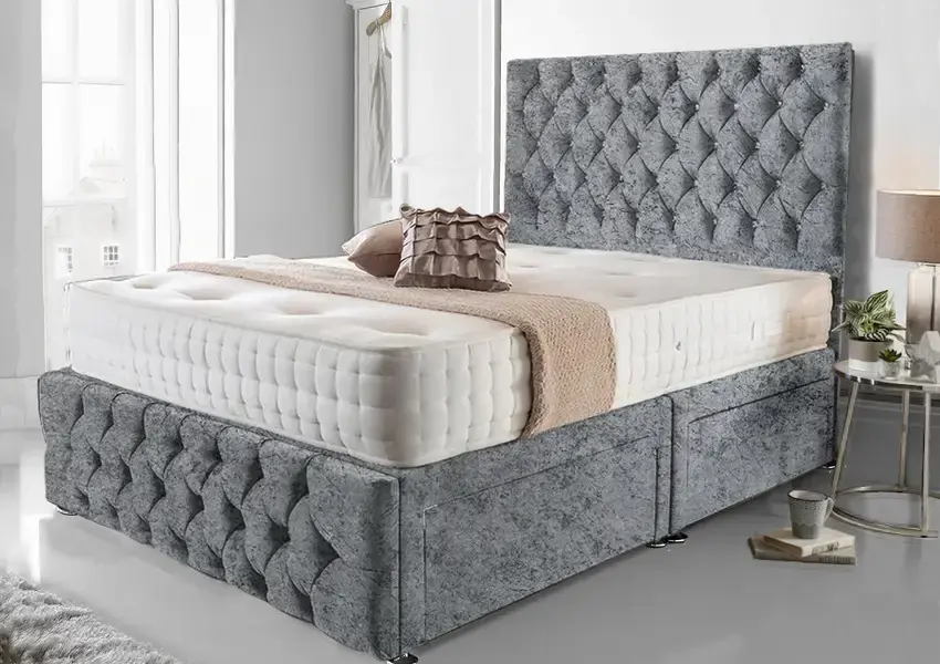 Laura Crushed Velvet Divan Bed Set