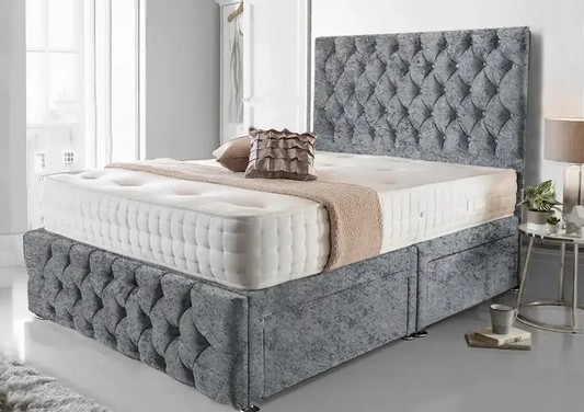 Laura Crushed Velvet Divan Bed Set