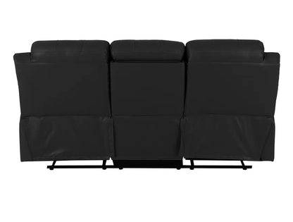 Roma 3+2 Recliner Suite Black Faux Leather
