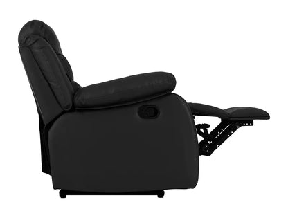 Roma 3+2 Recliner Suite Black Faux Leather